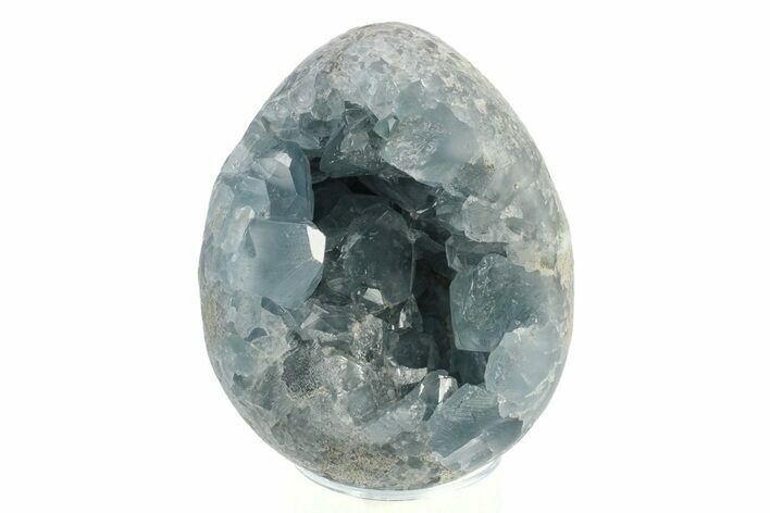 Crystal Filled Celestine (Celestite) Egg Geode - Madagascar #241882